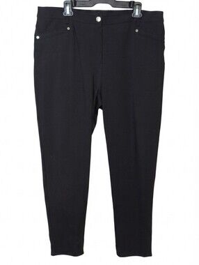 Chicos So Slimming Black Stretch Tummy Control Pants Size 3 Womens XL 16R Skinny